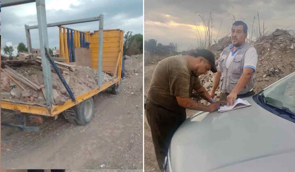 Una Patrulla Ambiental encontró in fraganti a un hombre que arrojaba escombros en el canal del río Ancho