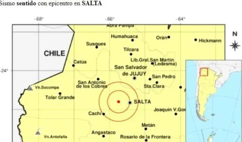 Un sismo de 3.3 grados hizo temblar el Valle de Lerma: El epicentro se ubicó a 34 km al oeste de la capital salteña