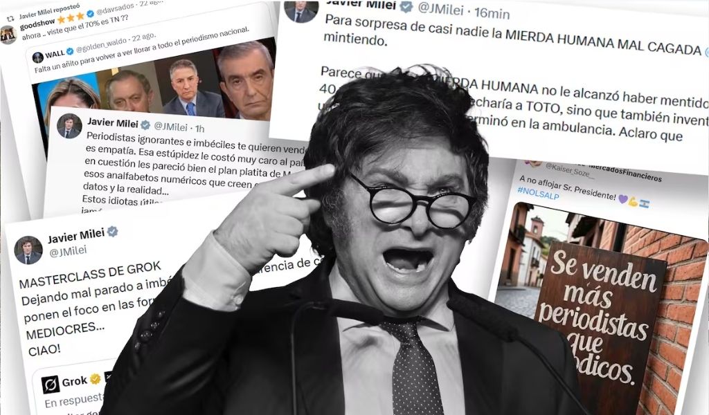 Reporteros Sin Fronteras afirmó que  Milei difunde más de 35 publicaciones diarias de odio contra periodistas y medios en X