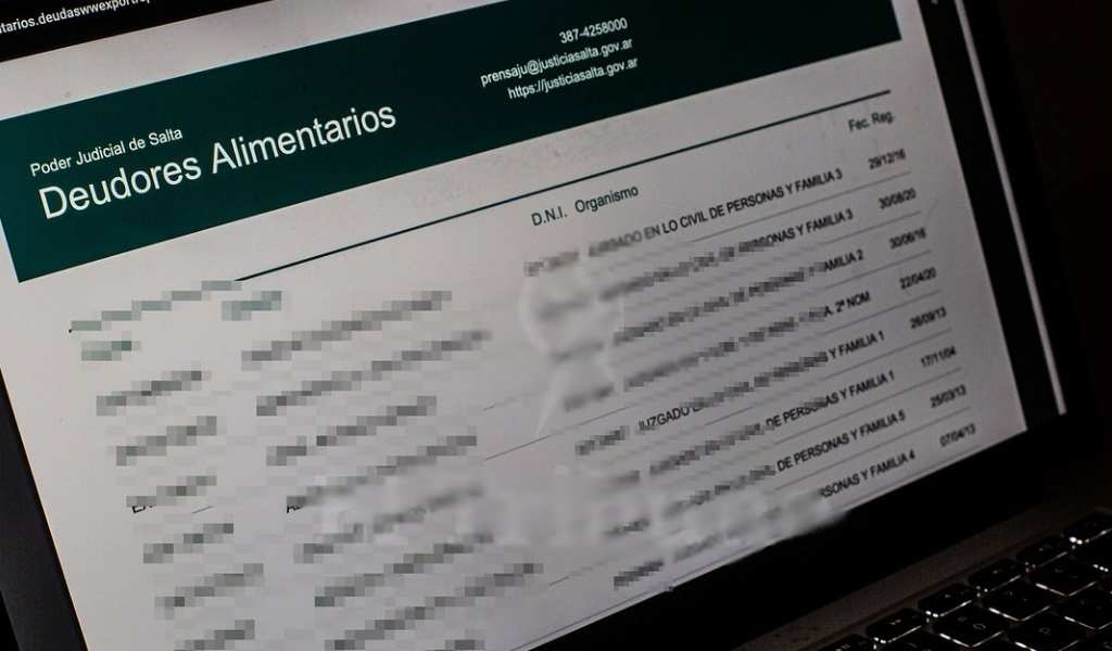 El Registro de Deudores Alimentarios en la provincia de Salta ya suma 2.080 personas