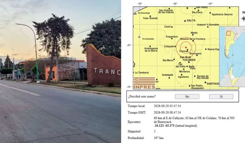 Un sismo de magnitud 5,1 con epicentro en Tucumán se sintió en  varias localidades de Salta