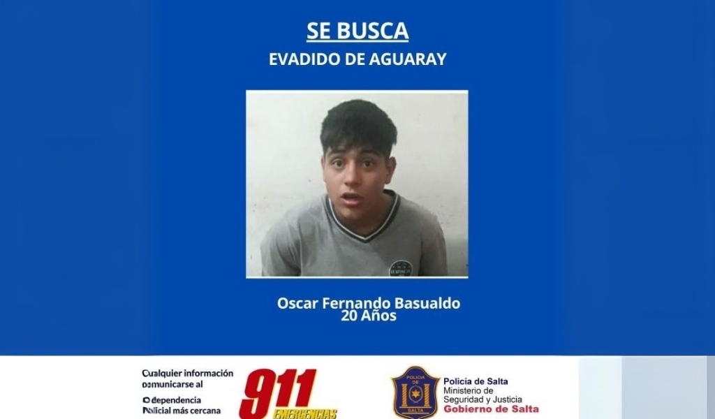Solicitan la captura nacional e internacional para un preso que se fugó de una comisaría de Aguaray
