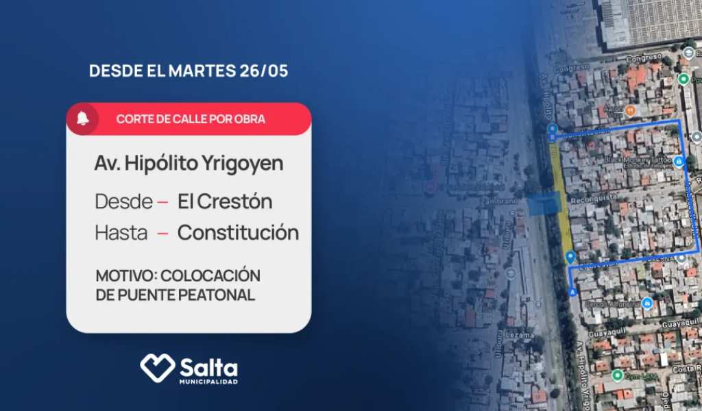 Conduzca con precaución: Desde el martes 26 habrá desvíos por obras en la pasarela del canal Yrigoyen