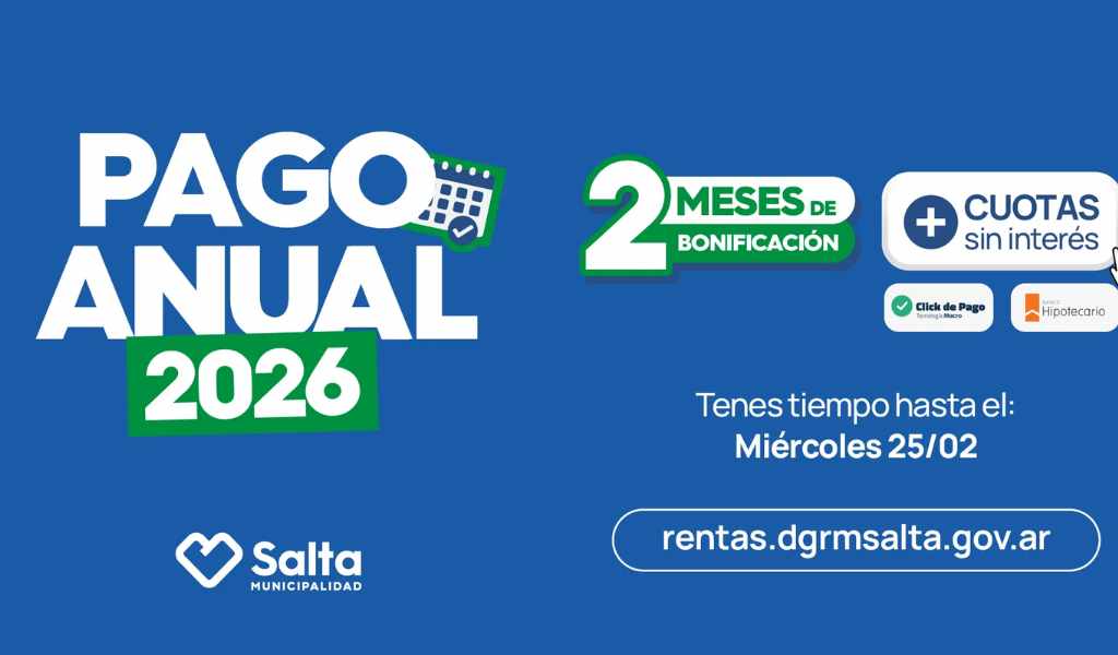 Con importantes bonificaciones ya se puede acceder al Pago Anual de Tributos Municipales 2026