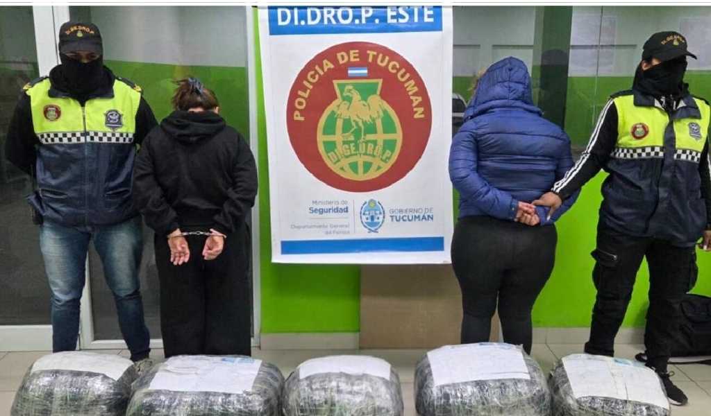 Se enviaron 48 kilos de droga en encomiendas desde Salta a Tucumán y las detuvieron cuando fueron a buscarla