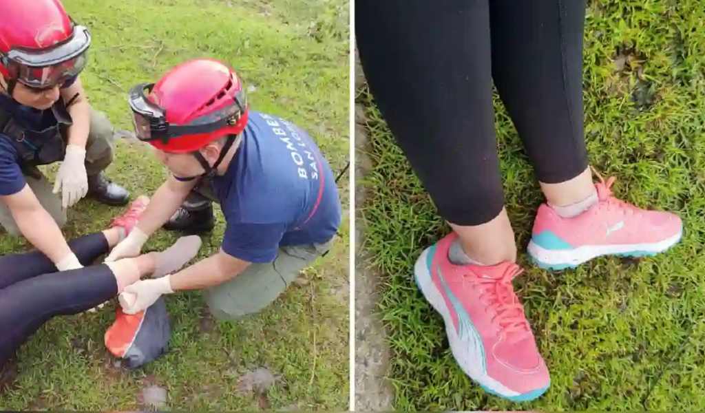 El fin de semana, bomberos rescataron a una mujer que se lesionó en el mirador de San Lorenzo
