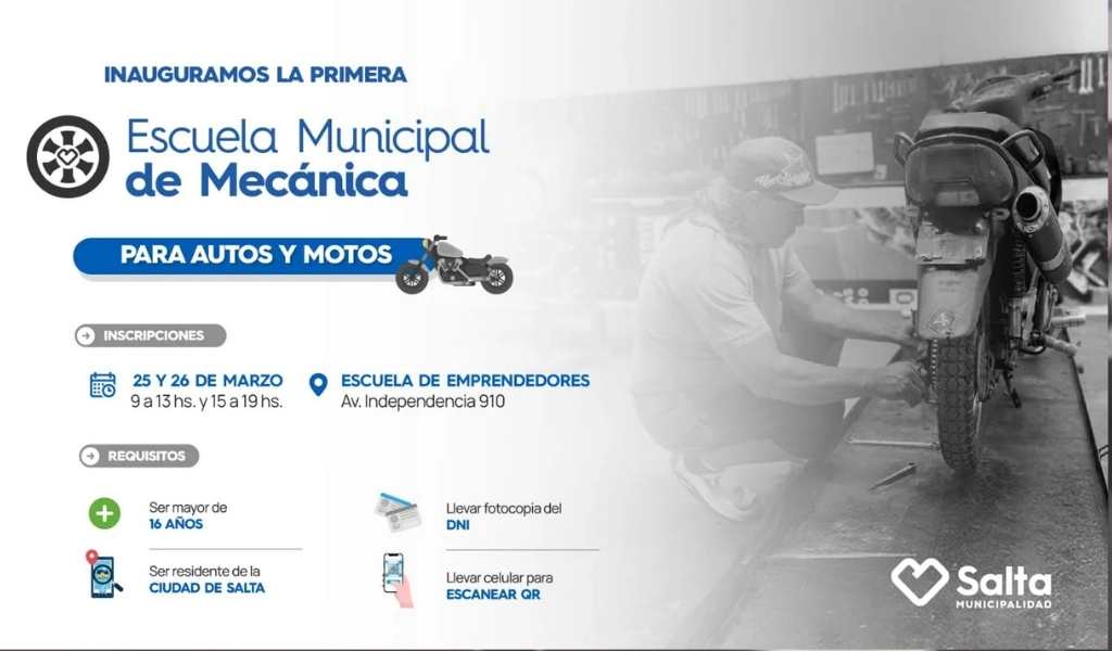 Más oportunidades para los salteños: abre la primera Escuela Municipal de Mecánica