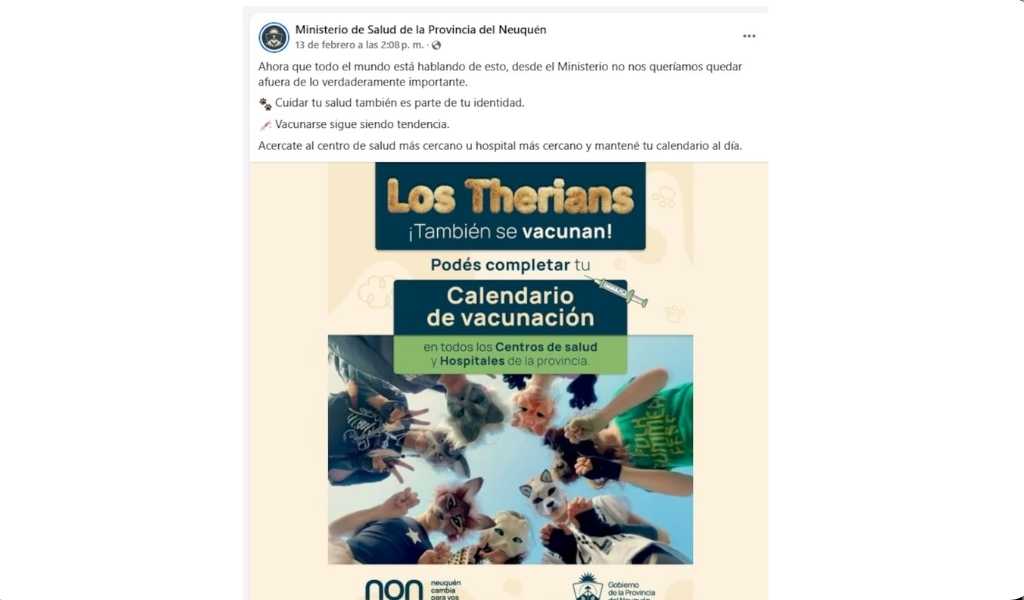“Los therians también se vacunan”: La particular campaña de salud que lanzó la provincia de Neuquén