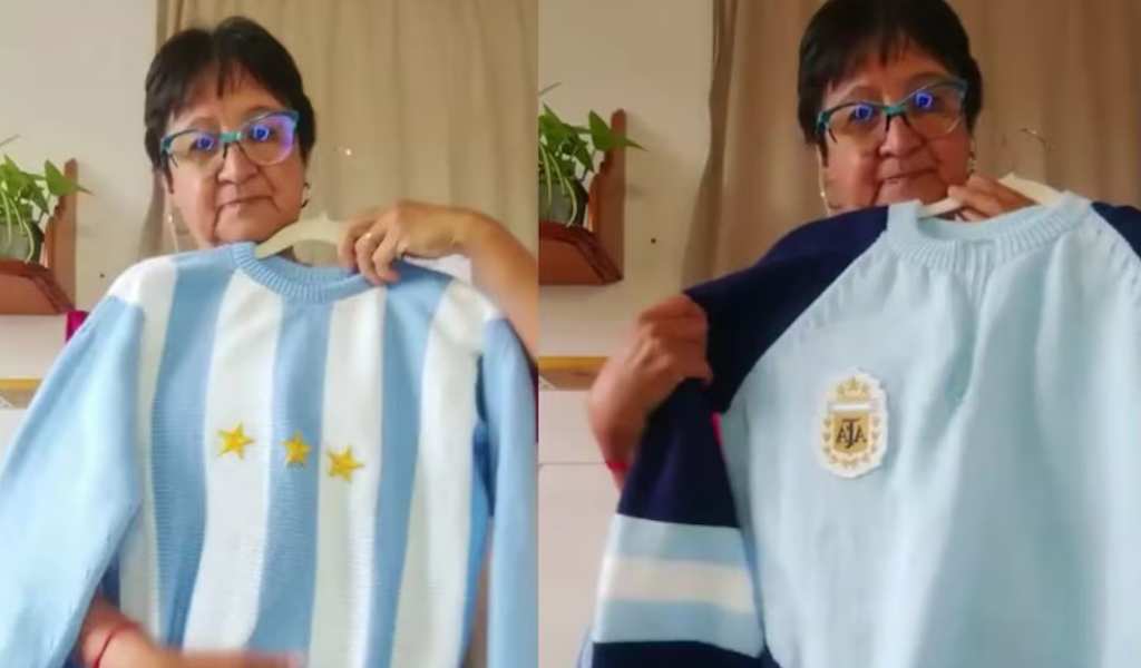 Abuela salteña tejió buzos de la Selección para sus siete nietos, se volvió viral y ahora tiene pedidos hasta noviembre