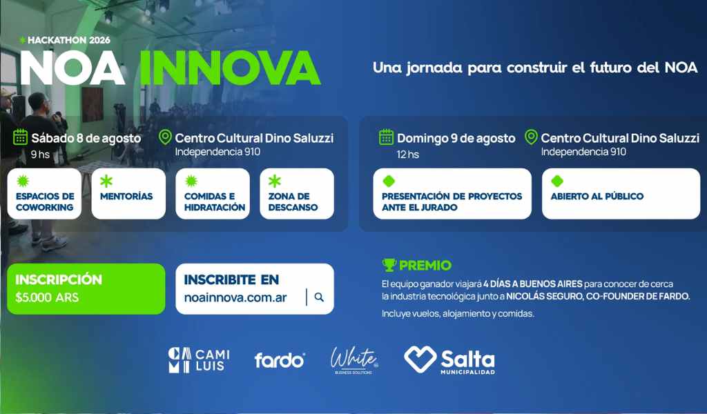 El 8 y 9 de agosto participá del Hackathon 2026 “NOA Innova” para impulsar proyectos creativos