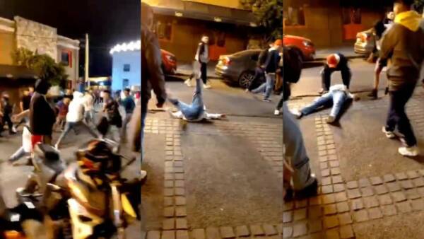 En la madrugada del miércoles 9 de julio jovenes se trenzaron en una feroz pelea en La Balcarce