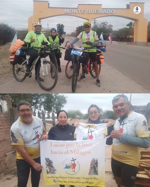Con el corazón encendido por la fe un grupo de peregrinos del Milagro de Entre Ríos están viajando a Salta en bicicleta 