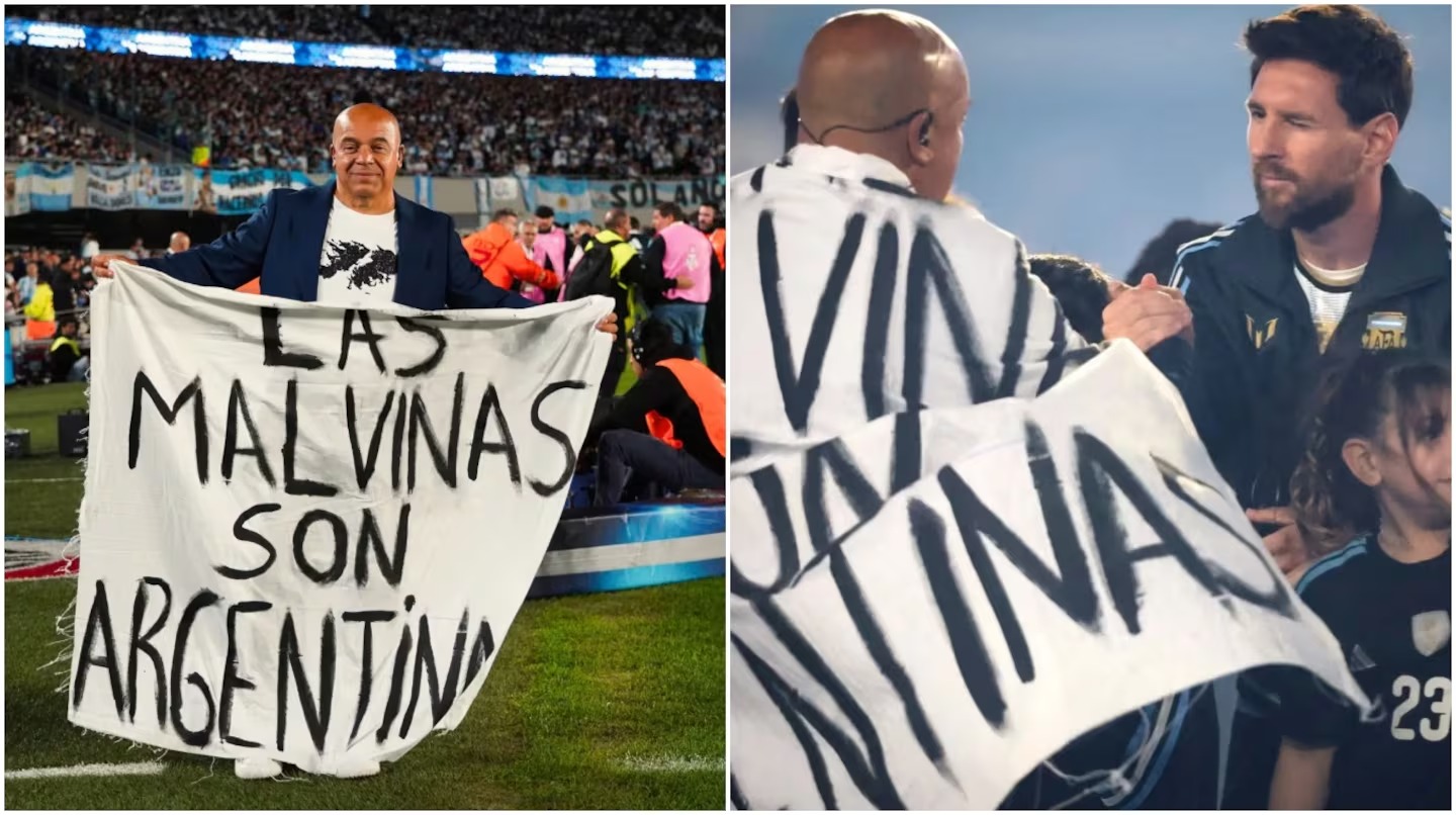 Un medio británico tildó de "provocación" la aparición de la bandera de Malvinas en la despedida de Messi