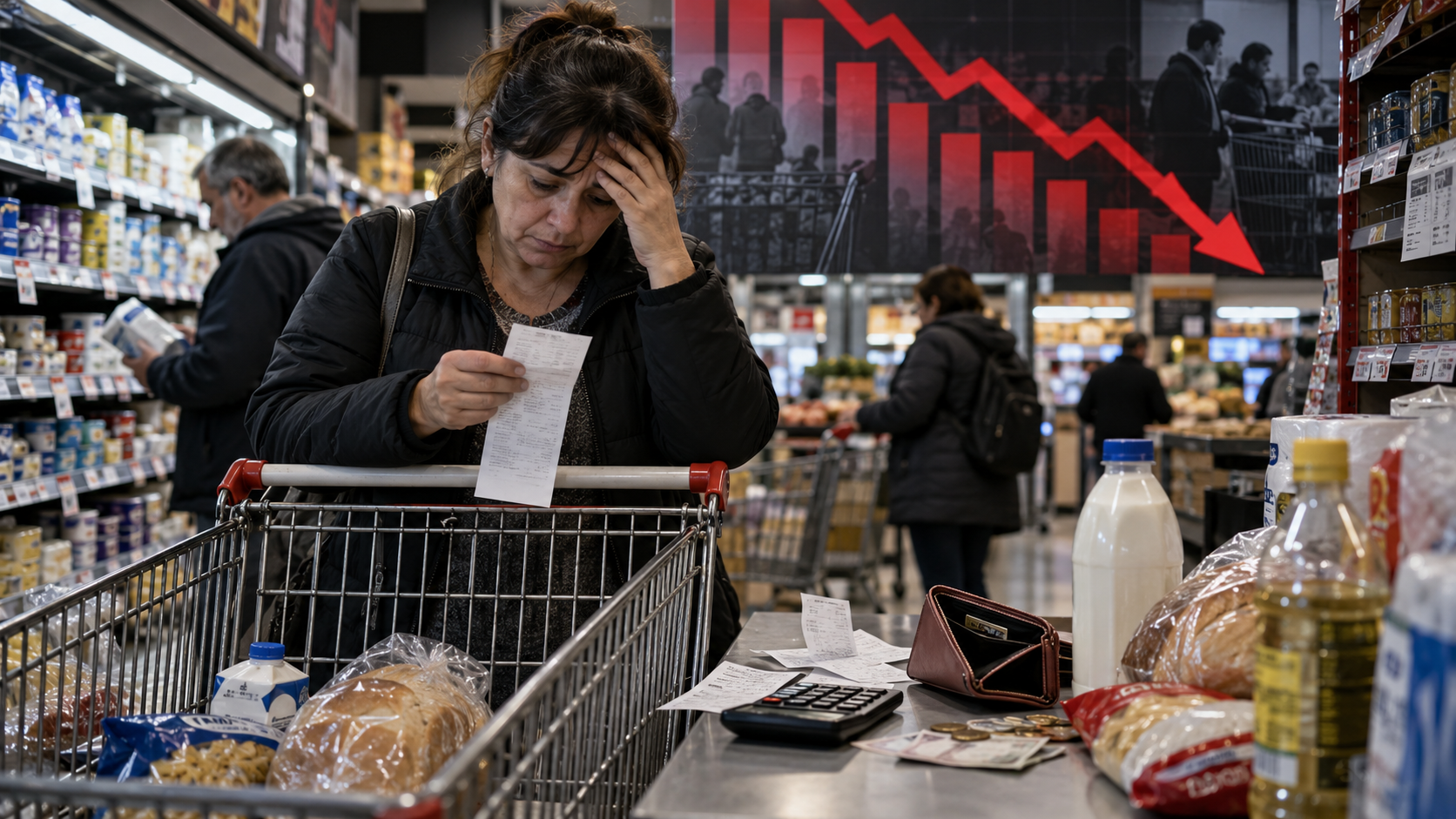 Cae el consumo en supermercados: Acumula un 2,7% en el 2026 y no repunta hace 9 meses