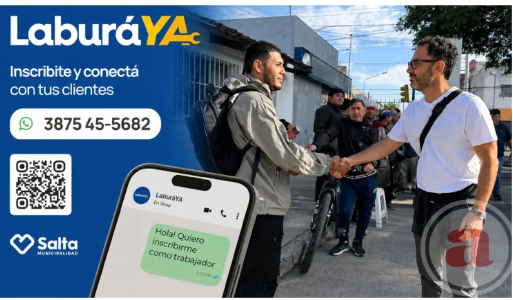 ¡Éxito total! Más de 2.000 salteños ya se inscribieron en "Laburá Ya" para ofrecer sus servicios por WhatsApp