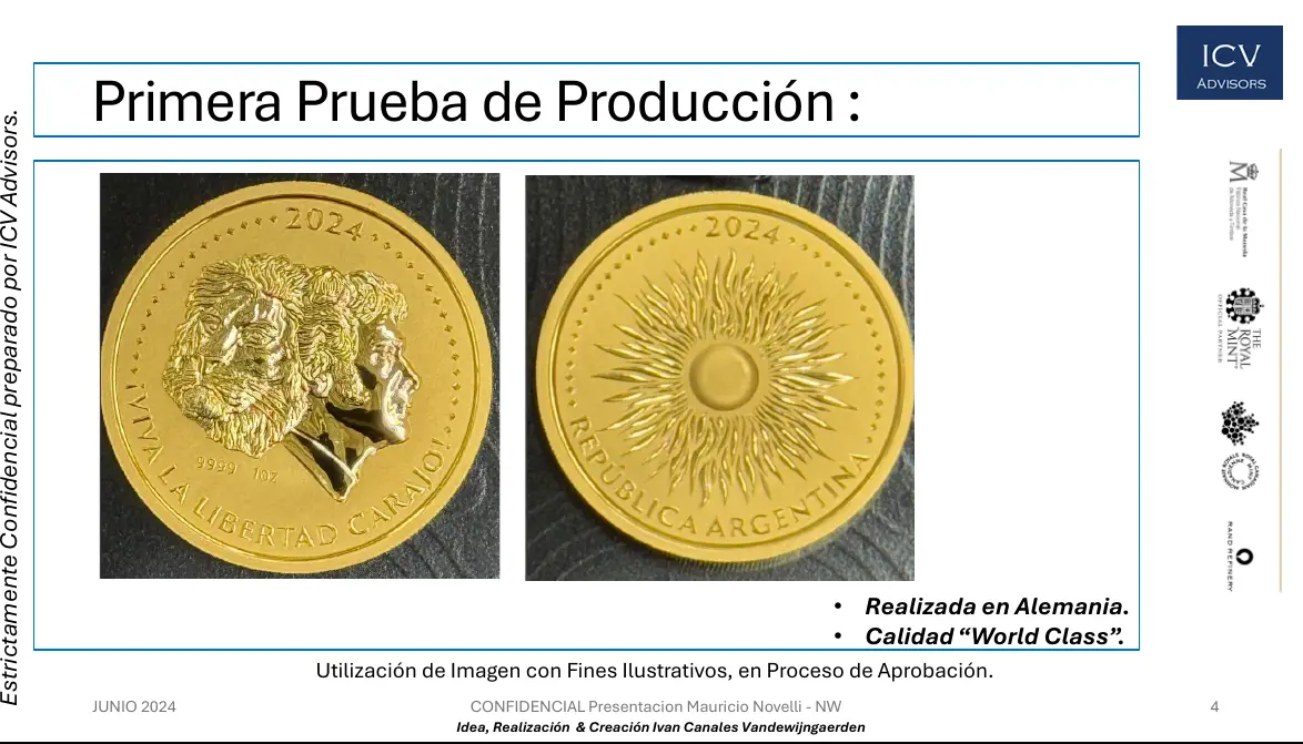 Según Novelli: Karina quería imprimir una moneda de oro con la cara de Javier Milei y que tenga valor comercial