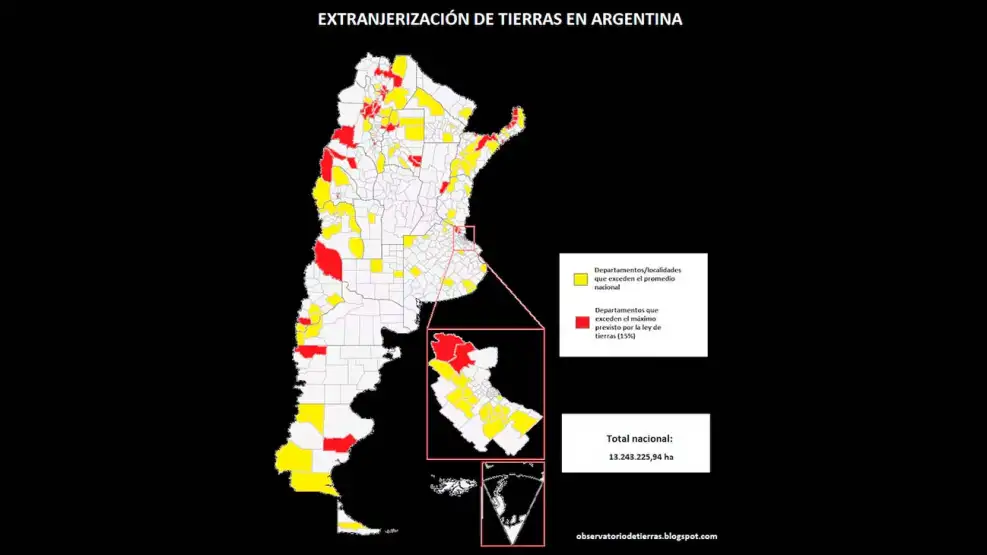 Observatorio de Tierras: Alertan que 13 millones de hectáreas de Argentina están en manos extranjeras