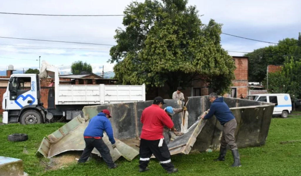 El intendente se había comprometido y hoy retiraron una pileta de grandes dimensiones abandonada en un espacio verde en El Círculo 1