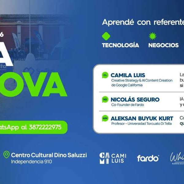 NOA INNOVA: Este viernes 7 participá de una charla sobre innovación, inteligencia artificial y comunicación en el Dino Saluzzi
