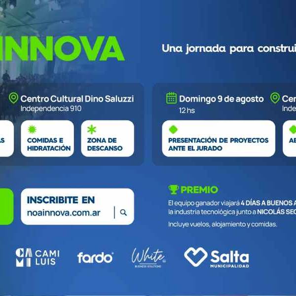 El 8 y 9 de agosto participá del Hackathon 2026 “NOA Innova” para impulsar proyectos creativos