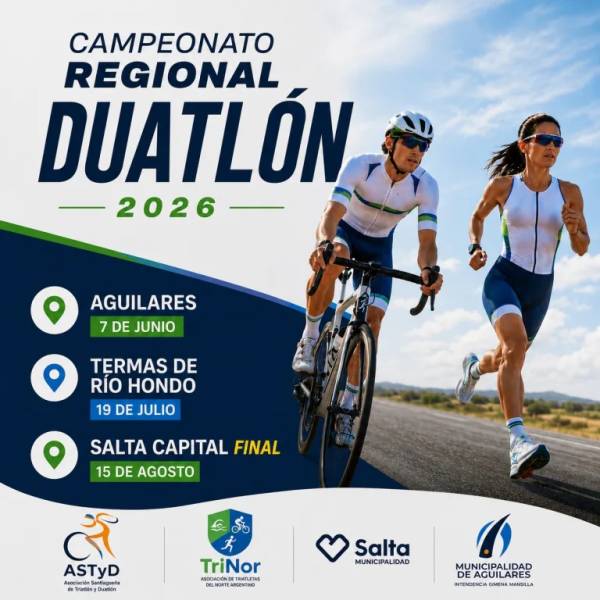 La Ciudad de Salta será sede de la gran final del Campeonato Regional de Duatlón 2026