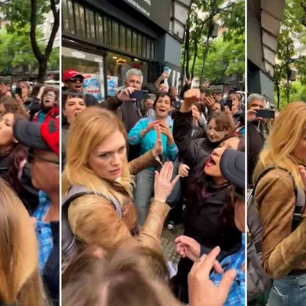 Lilia Lemoine fue insultada por manifestantes a la salida del Congreso: 