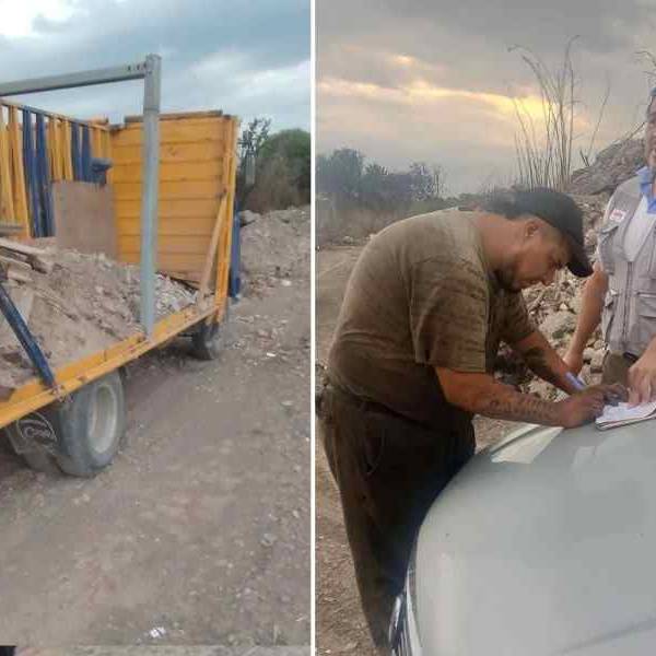 Una Patrulla Ambiental encontró in fraganti a un hombre que arrojaba escombros en el canal del río Ancho
