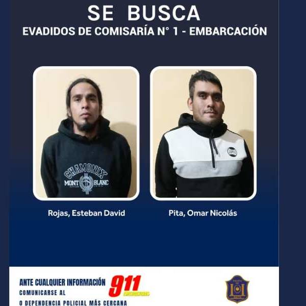 Intenso operativo para recapturarlos: Dos presos se fugaron de una comisaría de Embarcación