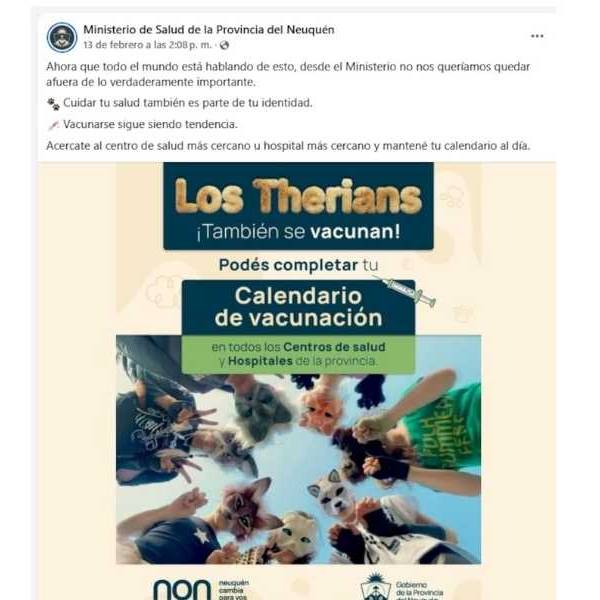 “Los therians también se vacunan”: La particular campaña de salud que lanzó la provincia de Neuquén