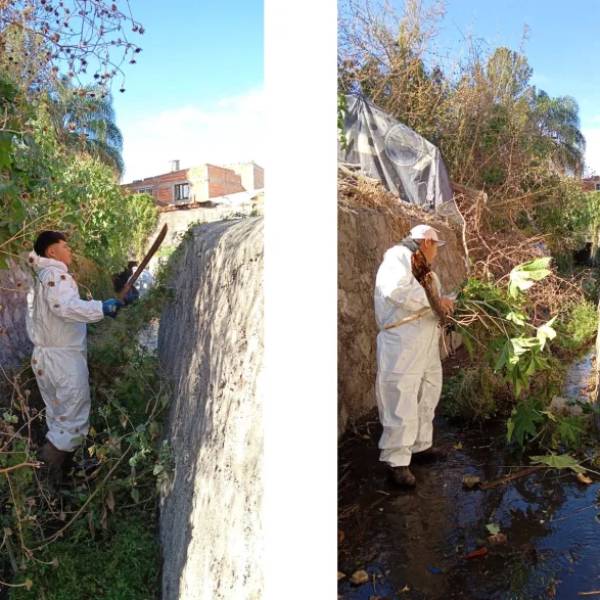 Menos residuos, más prevención y el pedido para que no arrojen basura: limpiaron el canal pluvial del barrio El Pilar