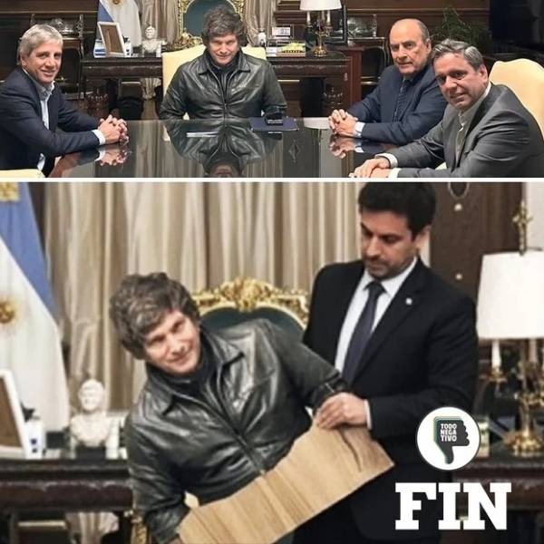 Adorni tuvo que explicar que no usan un cartón de Milei en las reuniones de gabinete