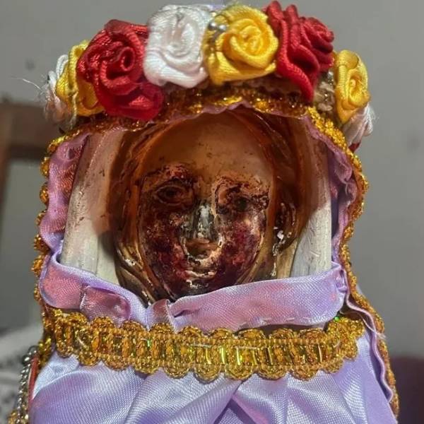¡Conmoción en Metán! Aseguran que volvió a llorar la imagen de la Virgen Rosa Mística