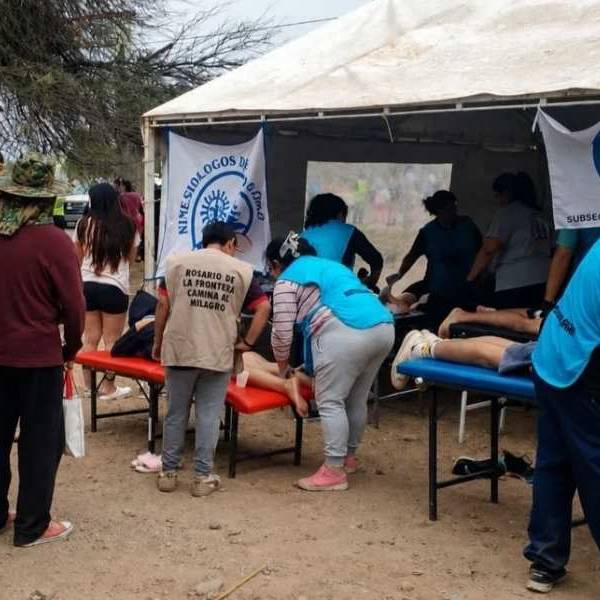 kinesiólogos lanzaron una campaña para asistir a los peregrinos del Milagro