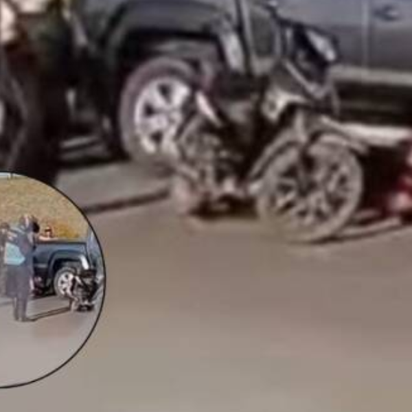 Otro fuerte siniestro vial  en la rotonda que une la circunvalación Oeste con San Lorenzo Chico: 